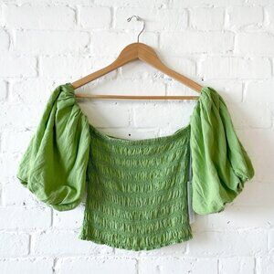 Young Fabulous & Broke Yacht Top Off The Shoulder Puff Sleeve Summer Blouse